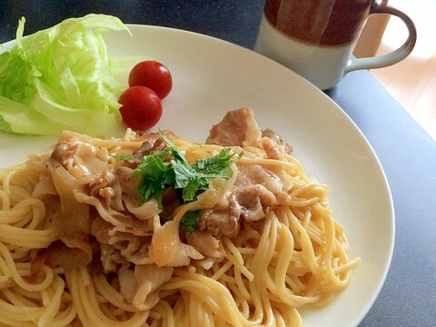 お家にあるもので！豚肉の和風パスタ